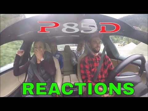 Tesla Model S P85D (700HP) Insane Launch mode  reactions #3