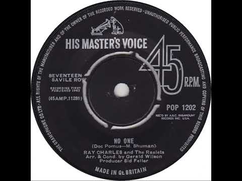UK New Entry 1963 (193) Ray Charles & The Raelets - No One