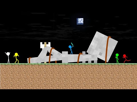 Stickman VS Minecraft: Skeleton Apocalypse - AVM Shorts Animation