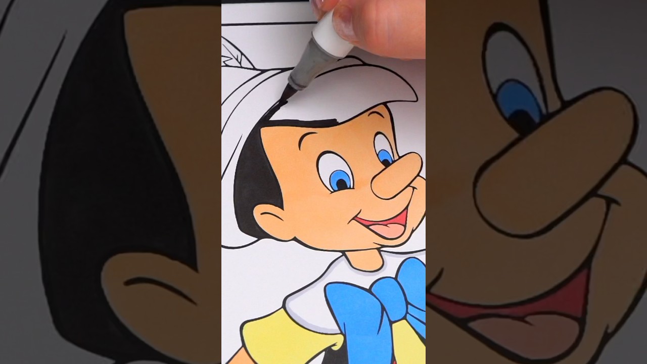 Coloring Pinocchio #disney #coloring #drawing #art