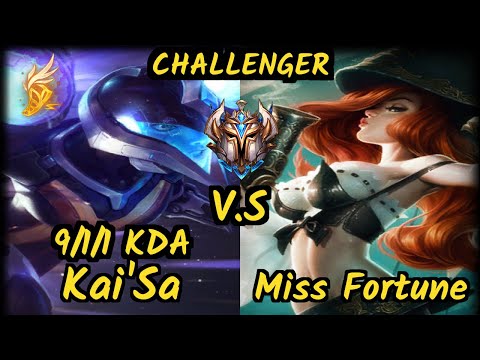 Leo (KAI'SA) vs MISS FORTUNE - 9/1/1 KDA BOTTOM ADC CHALLENGER GAMEPLAY - KR