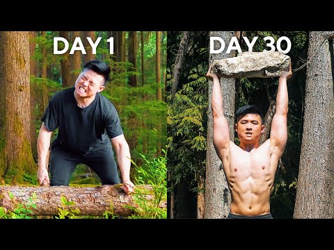 My 30 Day Body Transformation in the FOREST (Primitive Gym)