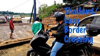 Crossing into Laos from Thailand with motorbike