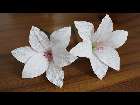 How to Make Crepe Paper Flower | Pretty Calla Lily Paper Flowers Making Step by Step | DIY Crafts