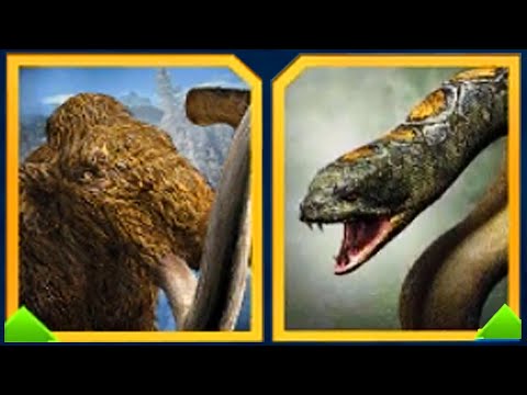 THE GIANT KING OF SNAKES TITANOBOA VS GIANT WOOLLY MAMMOTH | BATTLE || JURASSIC WORLD ALIVE