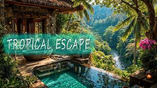 Luxury Tropical Spa Escape 🌿 Relaxing Spa Music with Mountain Views