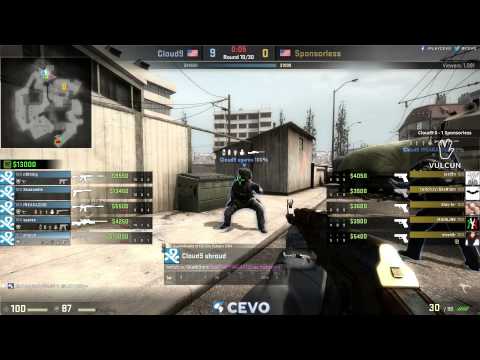 Cloud 9 vs Sponsorless Game 2 (CEVO-P CS:GO Season 7) - p0stpwned & LATORR