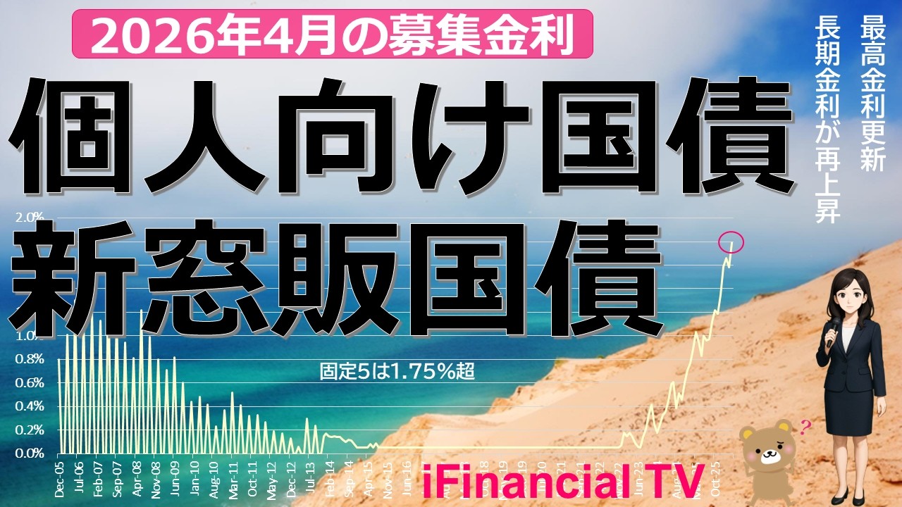 【2026年4月】個人向け国債と新窓販国債の募集金利－長期金利が再上昇、最高金利を更新、5年物で1.75％超、安定運用でも差が出る時代に！