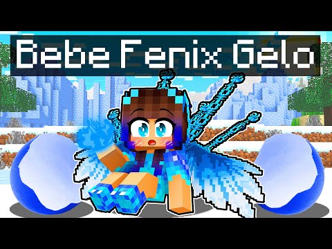 NASCI como uma BEBÊ FÊNIX DE GELO no Minecraft ◂Miika▸