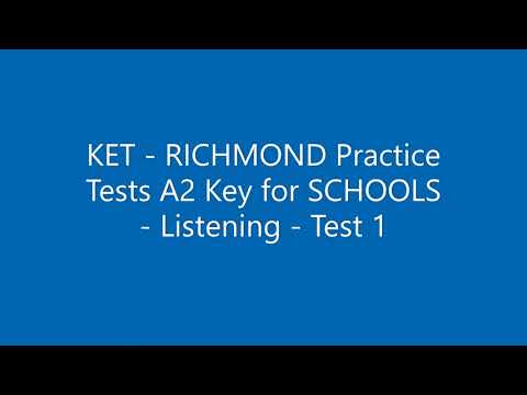 Test 9 - Richmond Practice Tests A2 Key for School 2020 - Test 1