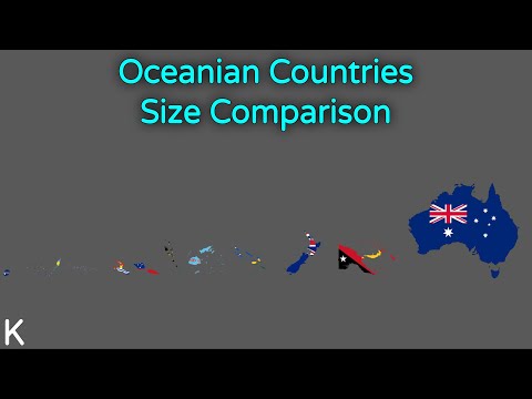 Comparação do tamanho da Oceania por área terrestre | Fan Song de Kxvin