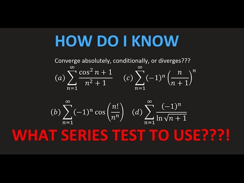 Math 1207-R03 Lecture 17 - How to approach series convergence; Testing for Absolute Convergence