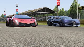 Lamborghini Veneno vs Bugatti Chiron at Monza Full