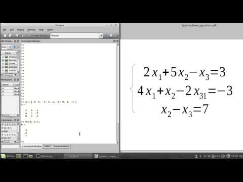 How to solve systems of linear equations GNU Octave