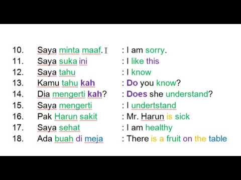 Learn Indonesian language  :  128 most  common Indonesian Phrases Part 1