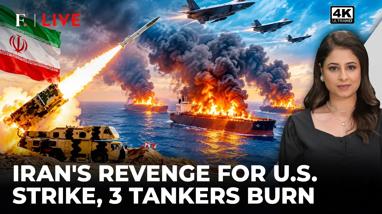 Iran's Hormuz Hellfire After US Jets 'Bomb' Ship; 3 Tankers Destroyed in Revenge| Firstpost Live| 4K
