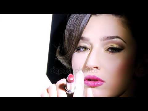 Model posing smoking red lipstick artistic shot