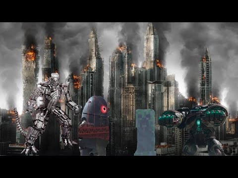 MechaGodzilla & Robot Probe vs Death Egg Robot & Giant Creeper