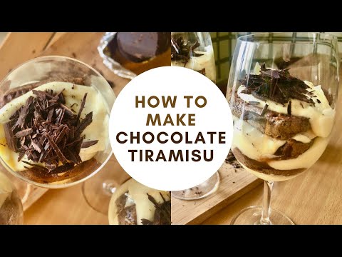 how to make double chocolate tiramisu - (easy no bake dessert with NO coffee!)