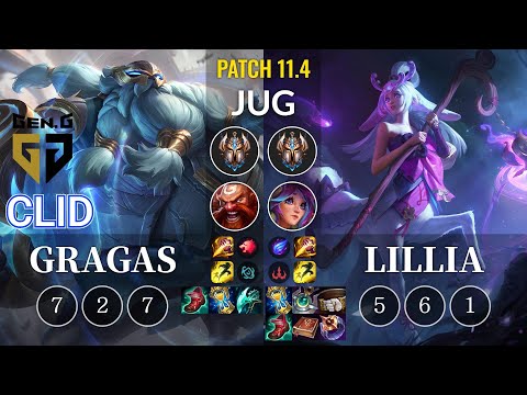 GEN Clid Gragas vs Lillia Jungle - KR Patch 11.4
