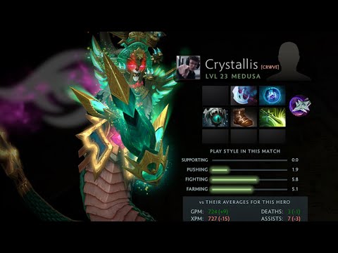 Dota 2 Replay 7.33c Crystallis's -Carry- Medusa [MVP] [Team Secret vs Entity]