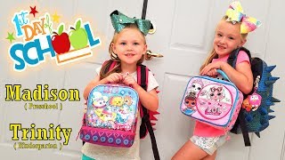First Day of School! Kindergarten and Preschool for Trinity and Madison!!! Back to School!