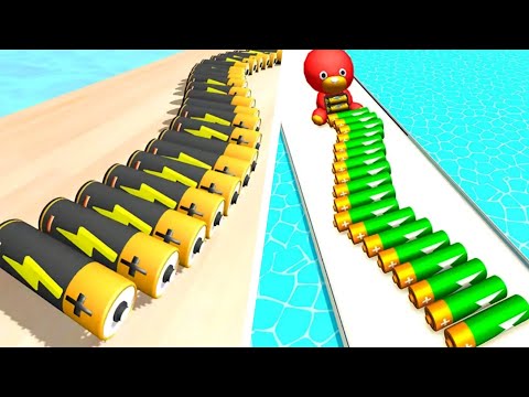 Battery Run Count Fun Race 3D VS Stack Battery - Count Run 3D All Levels Android iOS Gameplay |