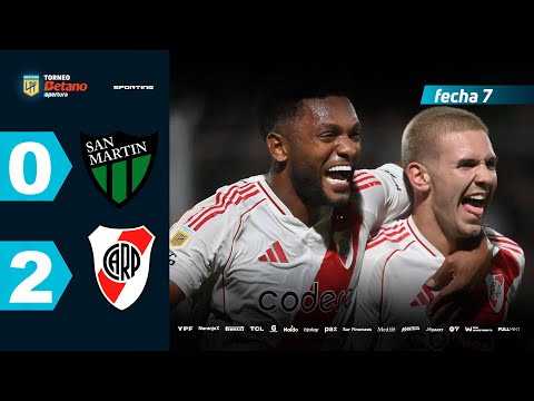 SAN MARTÍN (SJ) 0 - 2 RIVER I Resumen del partido | #TorneoBetano Apertura 2025