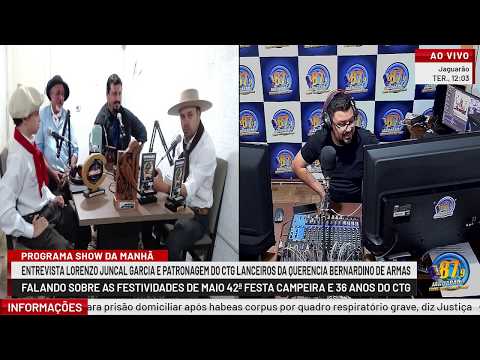 Lourenzo Juncal Garcia e patronagem do CTG Lanceiros da Querência na Jaguarão FM 87.9