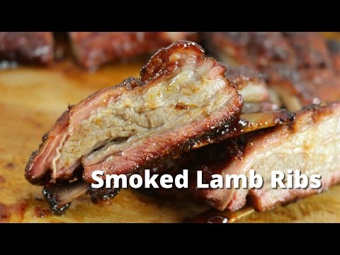 Smoked Lamb Ribs with Apricot BBQ Glaze | Grilled Lamb Ribs on UDS Smoker