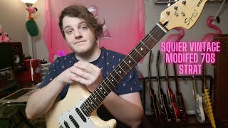 Video thumbnail for Squier Vintage Modified 70s Stratocaster Review & Demo by Electric Flamingo