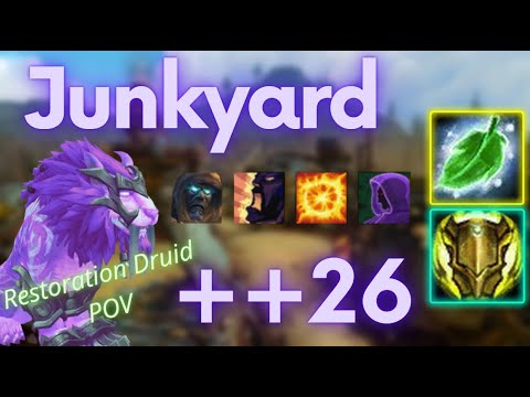 Junkyard ++26 | S4 M+ | Resto Druid POV | Tyrannical, Bolstering, Explosive