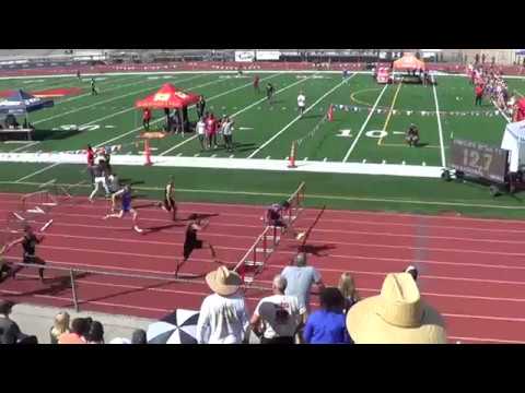 Jose Rubio - 110m Hurdles at OC Championships 4-22-17   Los Alamitos Boys