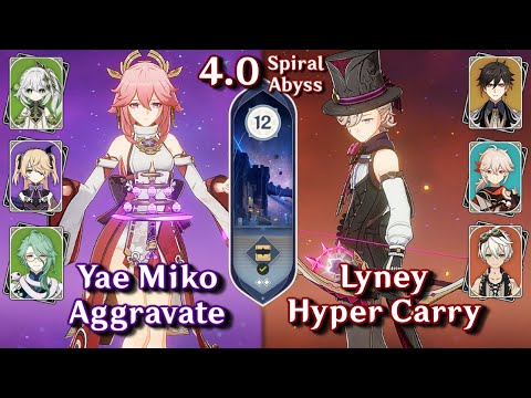 C0 Lyney Hyper Carry & C0 Yae Aggravate | Spiral Abyss 4.0 - Floor 12 9 Stars | Genshin Impact 4.0