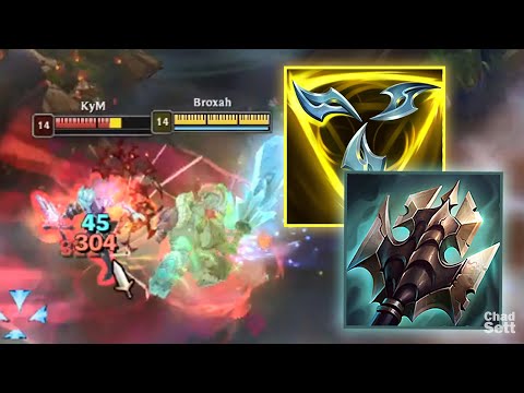 Trundle + Trinity Force + Titanic Hydra..