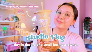 STUDIO VLOG ✿ packing orders & designing and making my first ever cold cups for the autumn launch!