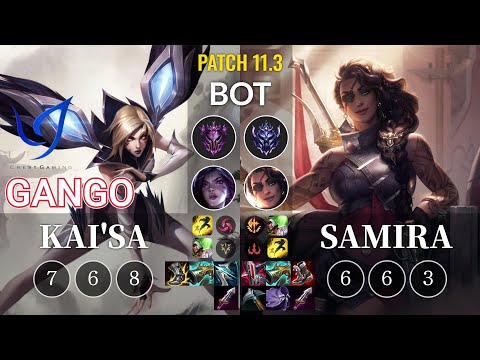 CGA Gango Kai'Sa vs Samira Bot - KR Patch 11.3