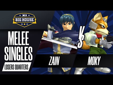 Zain (Marth) vs moky (Fox) - Melee Singles Losers Quarters - The Big House 11