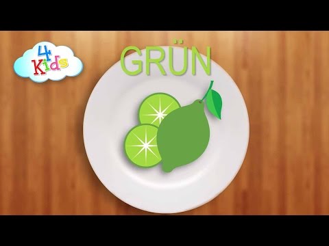 Farben lernen für Kinder durch buntes Obst auf Deutsch