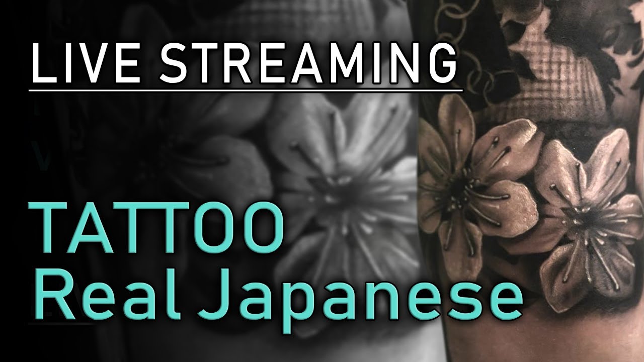 Fiori di ciliegio realistici Tattoo in progress  Live Streaming