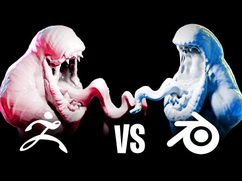 Zbrush vs Blender Side by Side Sculpt | Venom