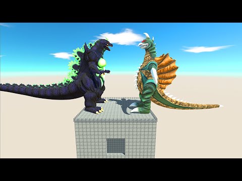 SUPER GODZILLA vs GIGAN FIGHT ON BUILDING - Animal Revot Battle Simulator