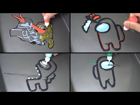 Among us Pancake Art 4 - realistic zombie, Impostor, Player, kill animations