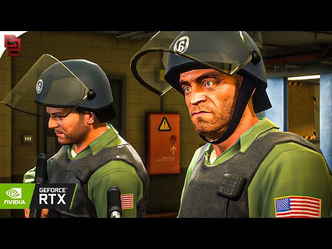 GTA V: 'The Big Score' Mission RTX™ 3090 Gameplay [4k] Max Settings - QuantV Graphics MOD