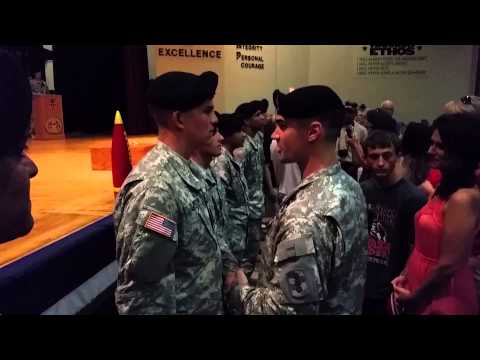 James Burton Being Congratulated By Ft.Sill Commander For Top 10%