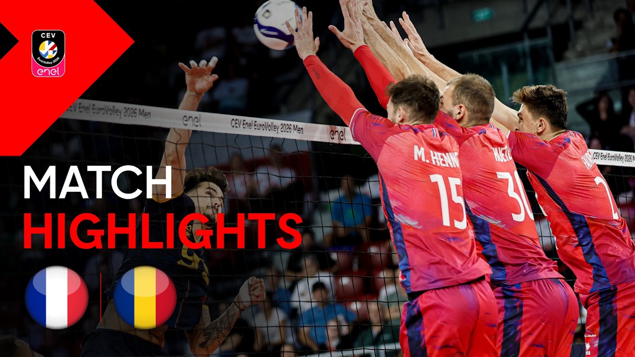 Highlights | France vs. Romania | CEV Enel EuroVolley 2026 Men | Quarter-Finals