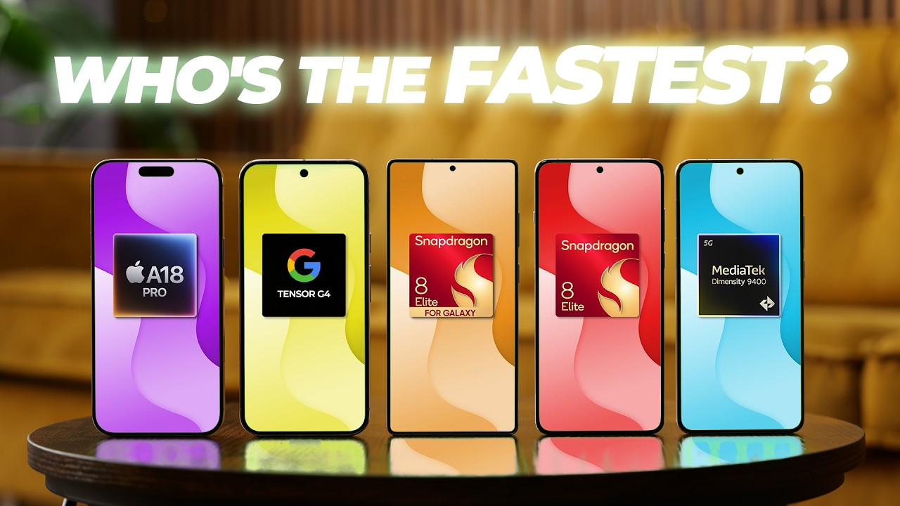 The MOST powerful smartphone chip! A18 Pro vs Snapdragon 8 Elite vs Dimensity 9400 vs Tensor 4G!