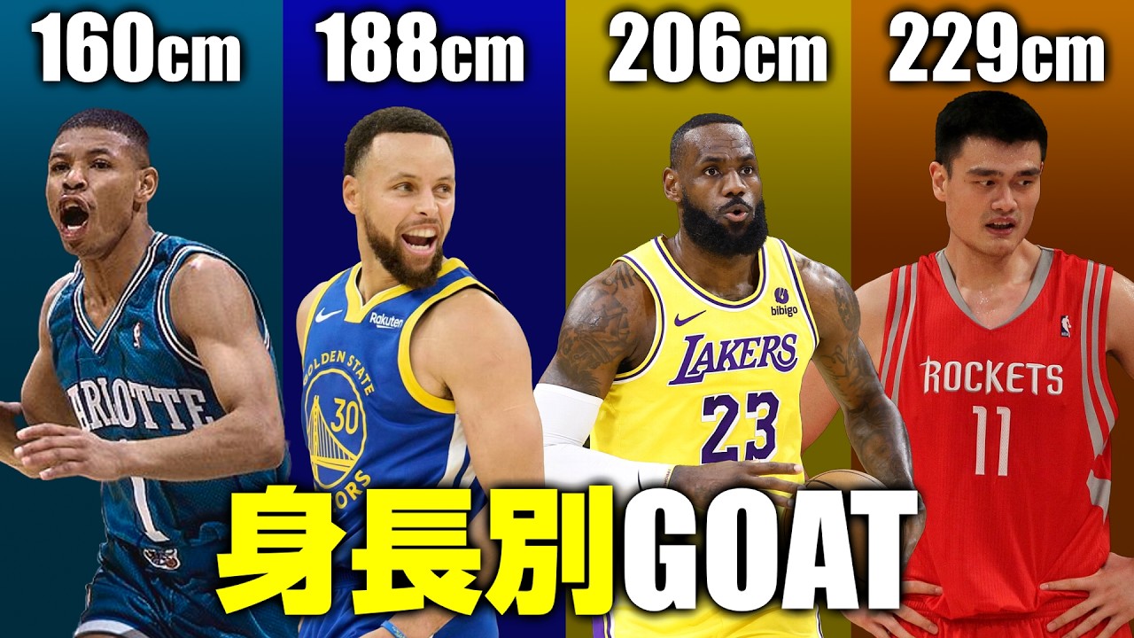 【NBA】身長別の歴代最高選手