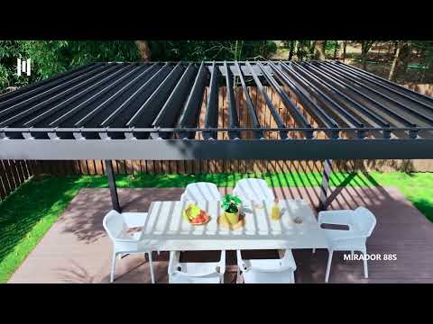 MIRADOR 88S Louvered Pergola, Full Aluminum Frame, Adjustable Roof for Outdoor Deck Garden Patio