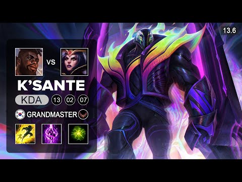 K'Sante vs LeBlanc Mid - KR Challenger - Patch 13.6 Season 13